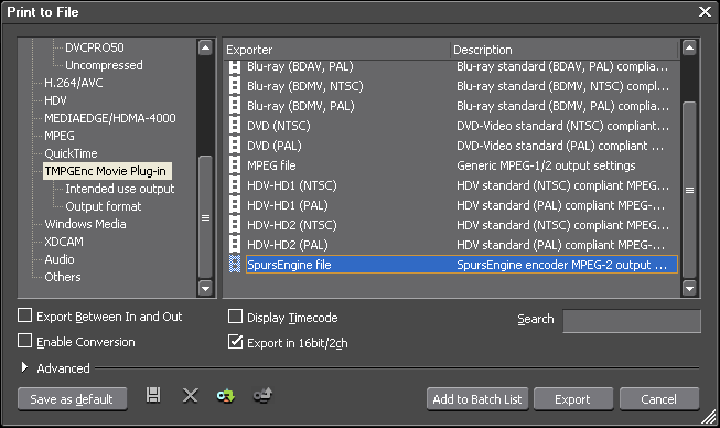 SpursEngine Movie Plug-In