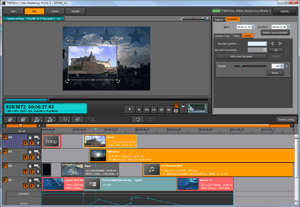 The all-new timeline editing mode of TMPGEnc Video Mastering Works 5.