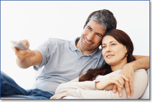 Image: couple with remote.