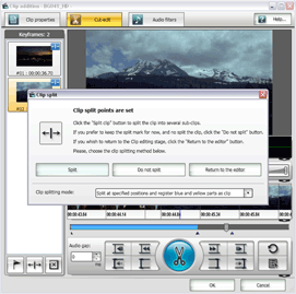 Split your clip into multiple clips with the Split Clip function.