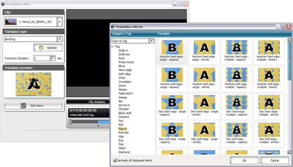 Choose from over 170 incredible video transition effects!