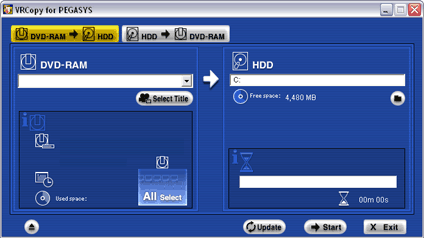 The included VRCopy utility helps import and export DVD-RAM content.