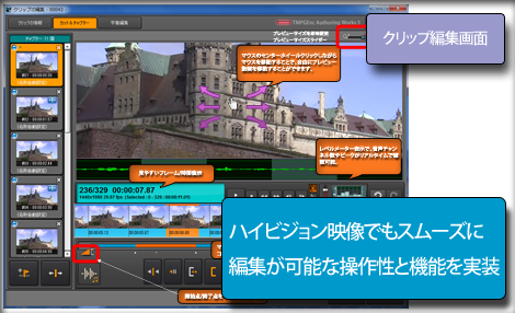 クリップ編集画面