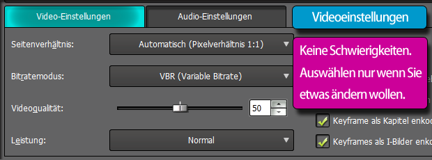Video-Einstellungen