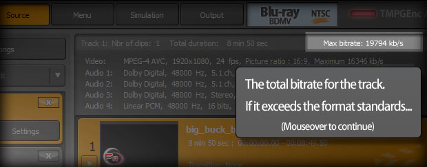 Bitrate indicator function.