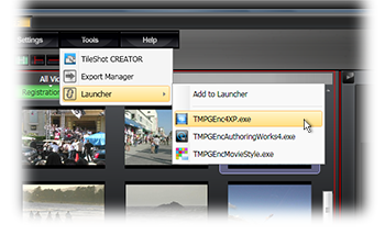 TMPGEnc Application Launcher - Open a Video in Other TMPGEnc Applications.