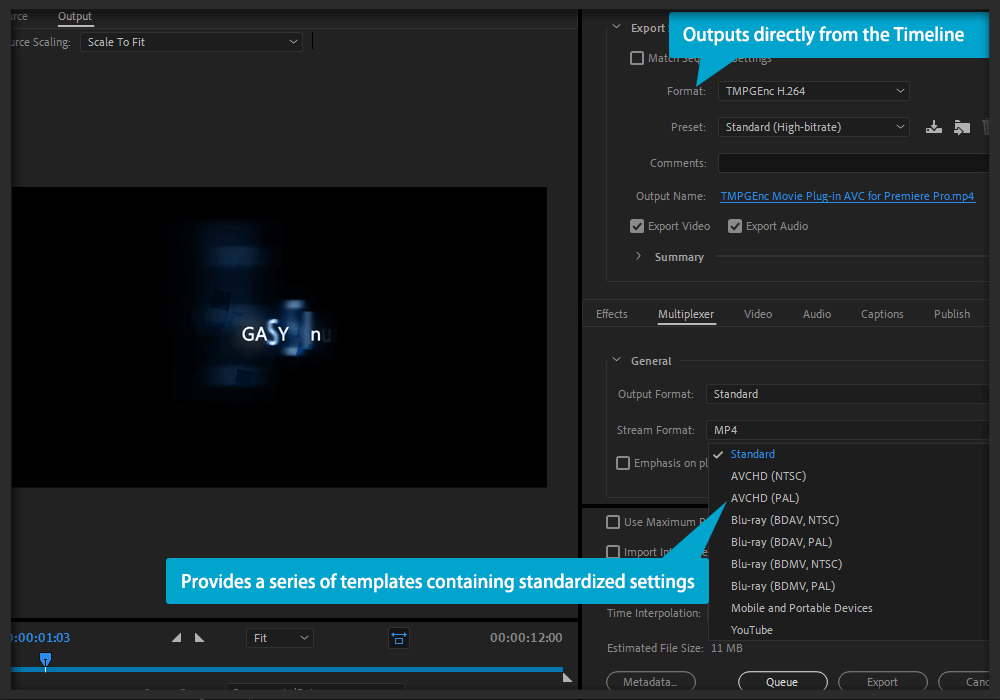 TMPGENC movie Plug-in for Premiere Pro. MPEG-4 Part 14. Как экспортировать в premiere pro