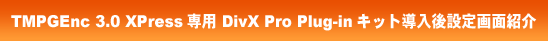 TMPGEnc 3.0 XPress p DivX Pro Plug-in LbgݒʏЉ